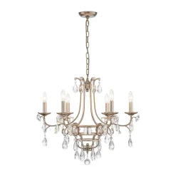 Shabby Chic 6-Light Crystal Empire Candle Chandelier