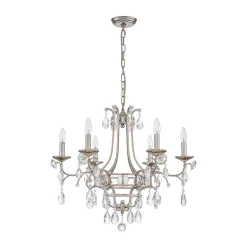 Shabby Chic 6-Light Crystal Empire Candle Chandelier