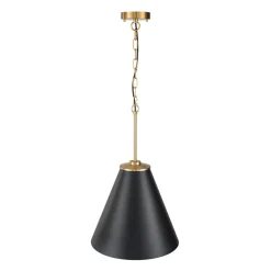 Shaker Brass Black 1-Light Metal Conical Kitchen Pendant