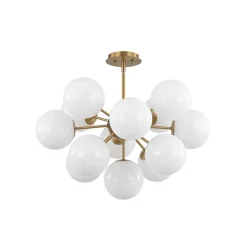 Shine Lustre Opal Glass Bubble Sputnik Semi Flush Chandelier