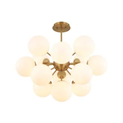 Shine Lustre Opal Glass Bubble Sputnik Semi Flush Chandelier
