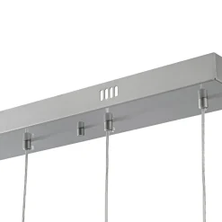 Silver 5-Light Clear Glass Teardrop Linear Island Pendant