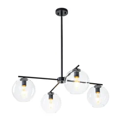 Simple 4-light Clear Glass Globe Round Sputnik Chandelier
