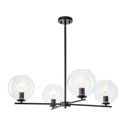 Simple 4-light Clear Glass Globe Round Sputnik Chandelier