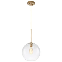 Simple Mid-Century 1-Light Clear Glass Globe Pendant Light
