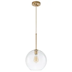 Simple Mid-Century 1-Light Clear Glass Globe Pendant Light