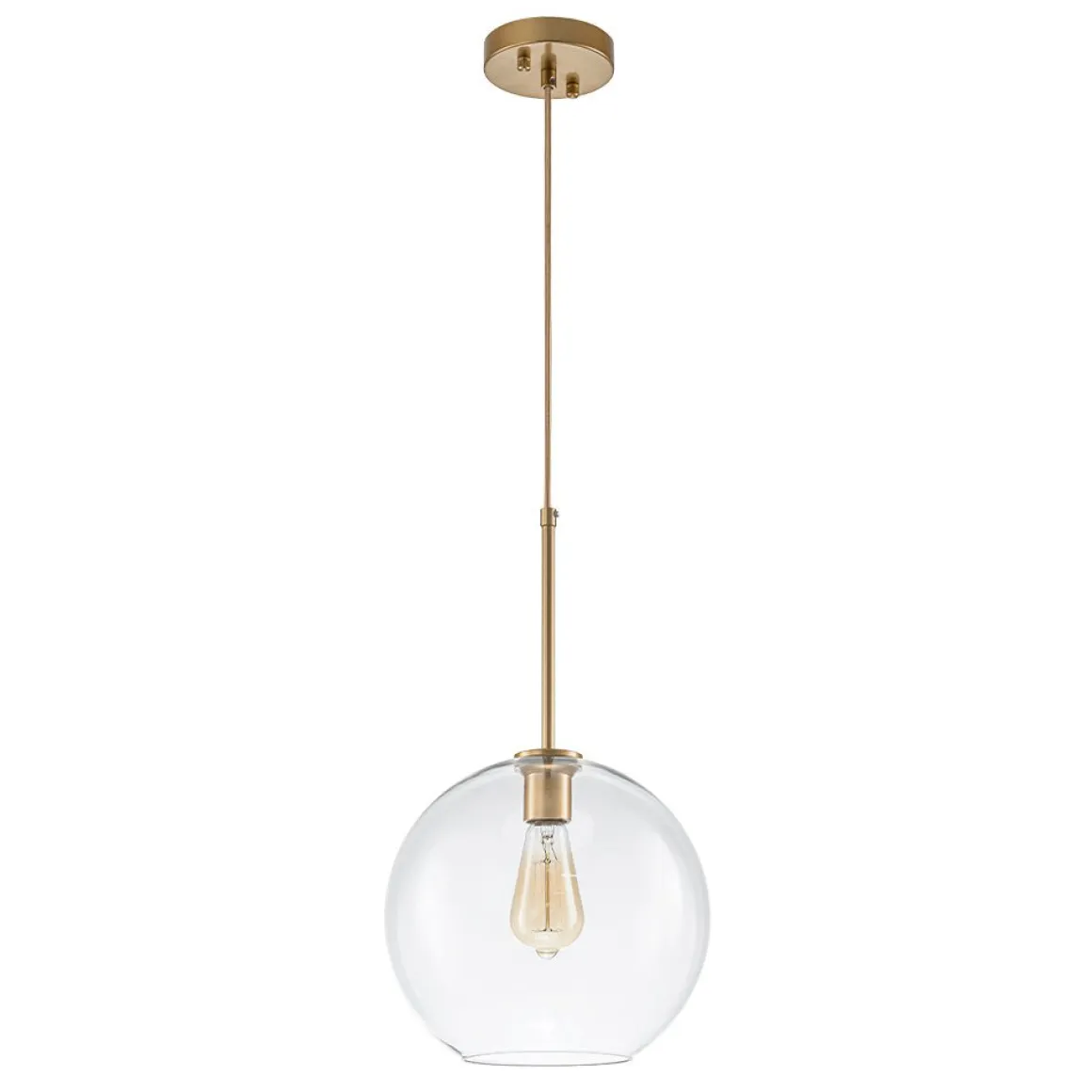 Simple Mid-Century 1-Light Clear Glass Globe Pendant Light