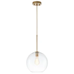 Simple Mid-Century 1-Light Clear Glass Globe Pendant Light