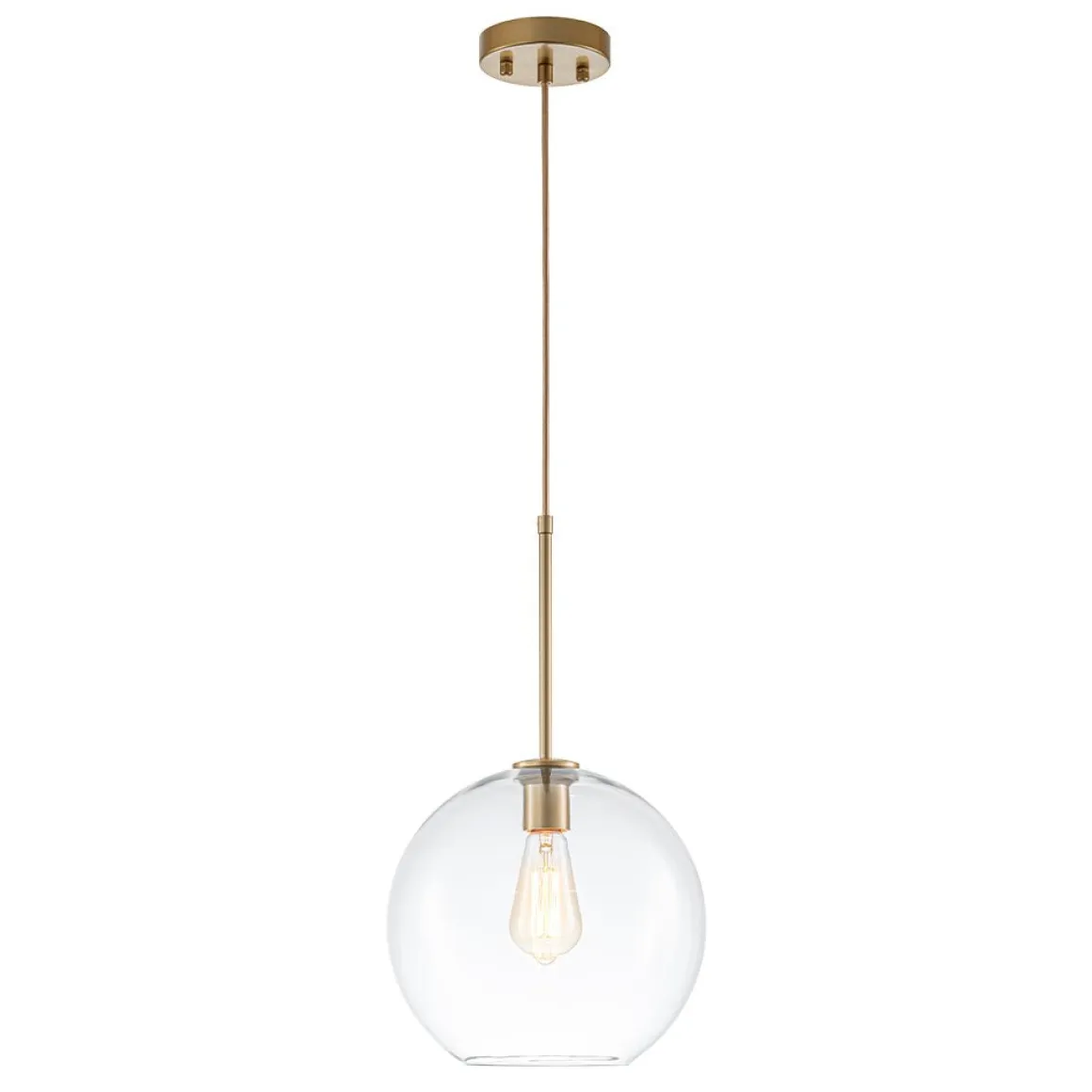 Simple Mid-Century 1-Light Clear Glass Globe Pendant Light