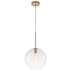 Simple Mid-Century 1-Light Clear Glass Globe Pendant Light