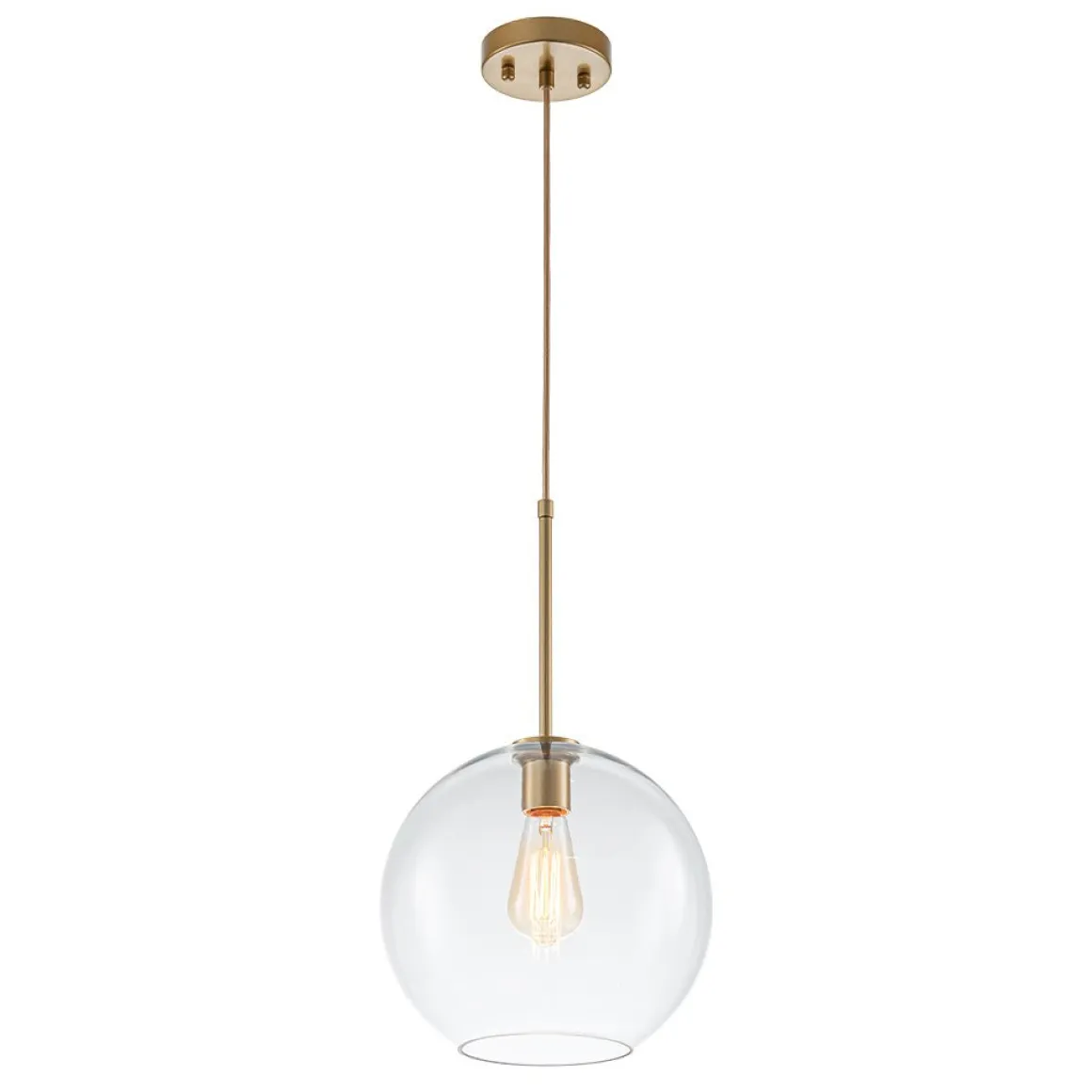 Simple Mid-Century 1-Light Clear Glass Globe Pendant Light