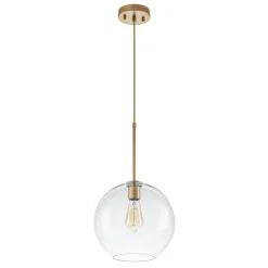 Simple Mid-Century 1-Light Clear Glass Globe Pendant Light