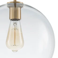 Simple Mid-Century 1-Light Clear Glass Globe Pendant Light