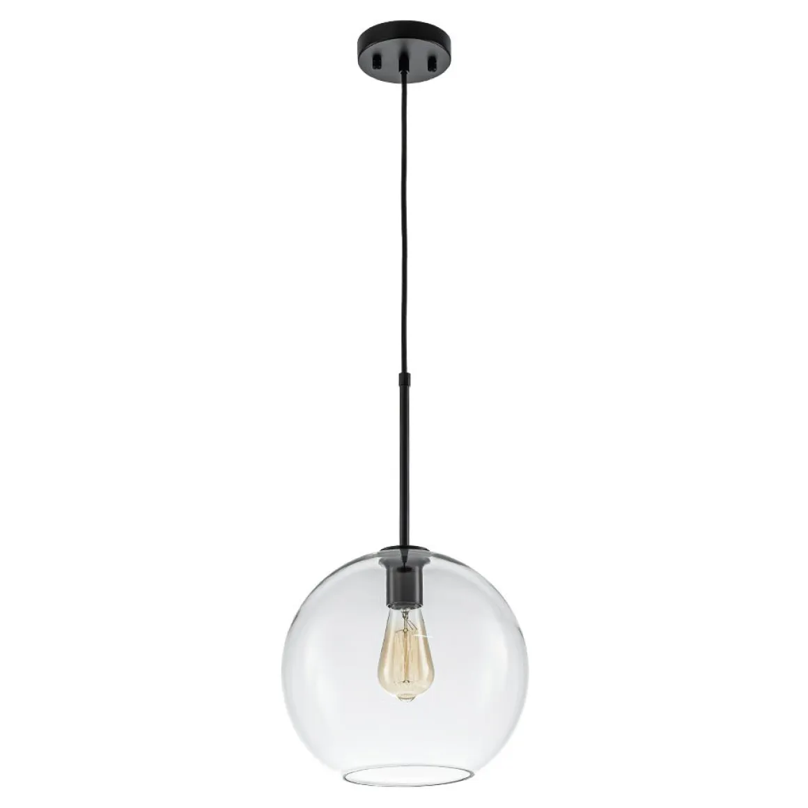 Simple Mid-Century 1-Light Clear Glass Globe Pendant Light