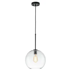 Simple Mid-Century 1-Light Clear Glass Globe Pendant Light