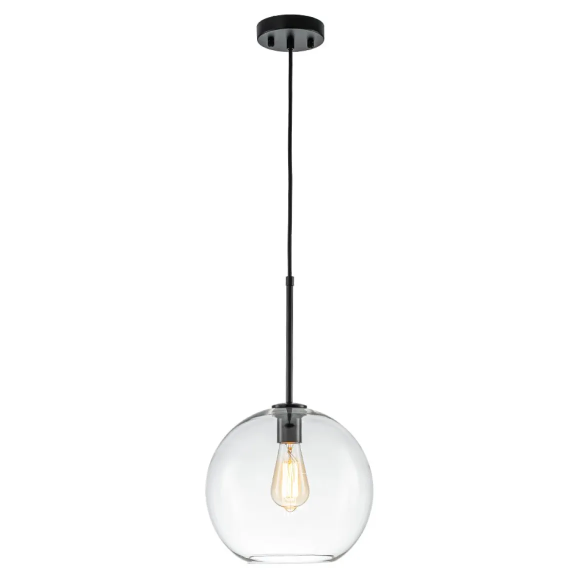 Simple Mid-Century 1-Light Clear Glass Globe Pendant Light