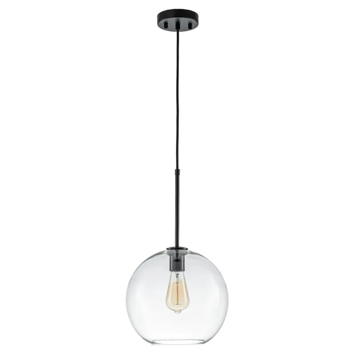 Simple Mid-Century 1-Light Clear Glass Globe Pendant Light