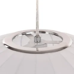 Single White Fabric Pendant Light
