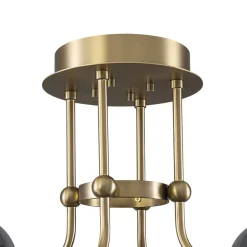Smoked Glass Bubble Branch Sputnik Semi Flush Chandelier