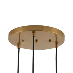 Starry 3-Light Cluster Metal Hourglass Shade Round Pendant