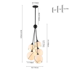 Statement Shine Opal Glass Globe Cluster Chandelier