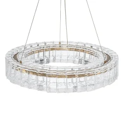 Textured Glass Icy Style Ring Dimmable LED Chandelier