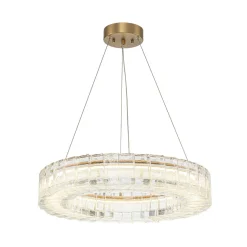Textured Glass Icy Style Ring Dimmable LED Chandelier
