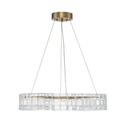Textured Glass Icy Style Ring Dimmable LED Chandelier