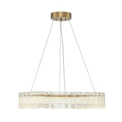 Textured Glass Icy Style Ring Dimmable LED Chandelier