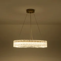 Textured Glass Icy Style Ring Dimmable LED Chandelier