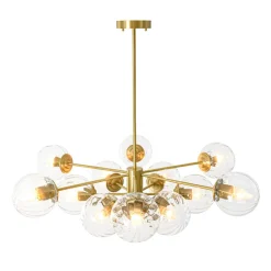 Tiered Ribbed Glass Globe Round Sputnik Chandelier