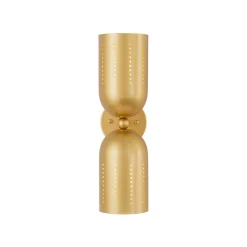 Tulip 2-Light Brass Up Down Hourglass Vanity Wall Sconce