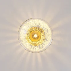 Versatile 1-Light Water Glass Oval Globe Semi Flush Wall Lamp