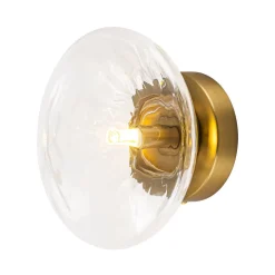 Versatile 1-Light Water Glass Oval Globe Semi Flush Wall Lamp