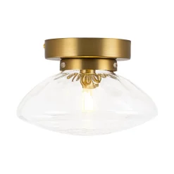 Versatile 1-Light Water Glass Oval Globe Semi Flush Wall Lamp