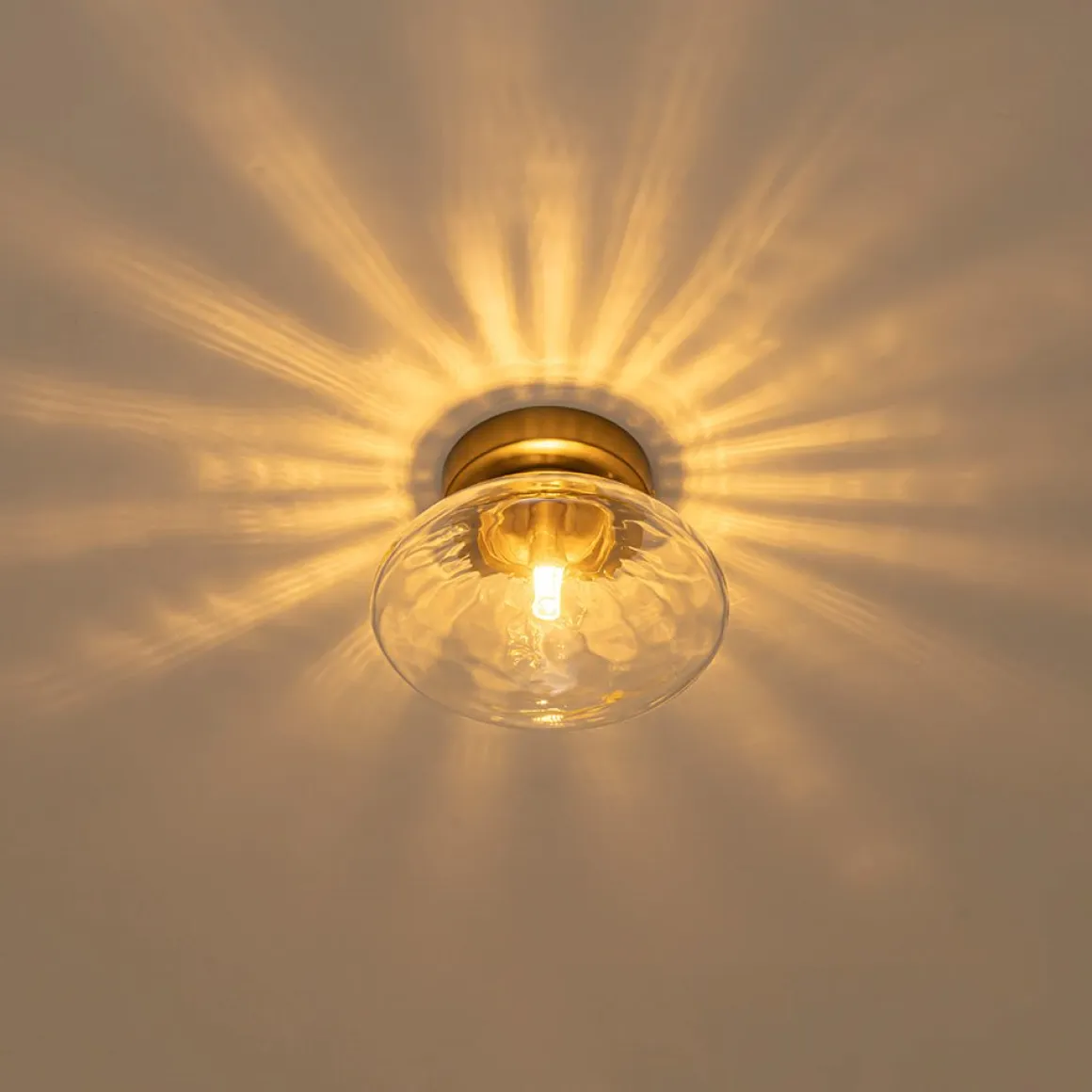 Versatile 1-Light Water Glass Oval Globe Semi Flush Wall Lamp