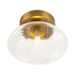 Versatile 1-Light Water Glass Oval Globe Semi Flush Wall Lamp
