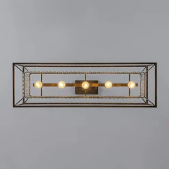 Vintage Italy Glam Crystal Rectangular Linear Chandelier