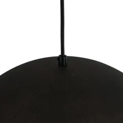 Vintage Luxe Black Gold Hammered Dome Pendant Light