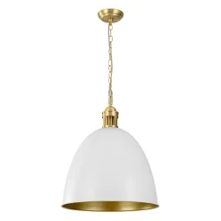 Vintage Luxe Farmhouse Large Iron Bell Pendant Light