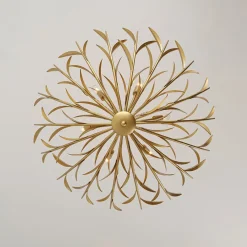 Vintage Luxe Gold Bloom Leaf Branch Oversized Basket Chandelier