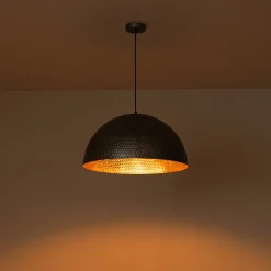 Vintage Luxe Oversized Hammered Dome Pendant Light