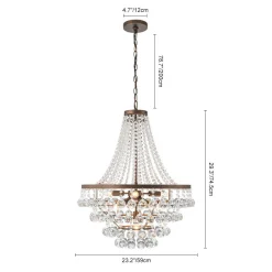 Vintage Luxury Antique Bronze Crystal Empire Chandelier