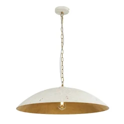Vintage Oversized Flat Dome Metal Pendant Light