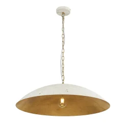 Vintage Oversized Flat Dome Metal Pendant Light