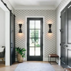 Vintage Up Down Hourglass Flush Mount Wall Light