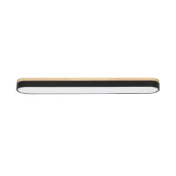 Wood Accent Oval Dimmable LED Flush Mount Ceiling Light