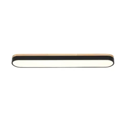 Wood Accent Oval Dimmable LED Flush Mount Ceiling Light