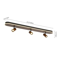 Wood Oval LED Adjustable Spotlight Ceiling Track Light